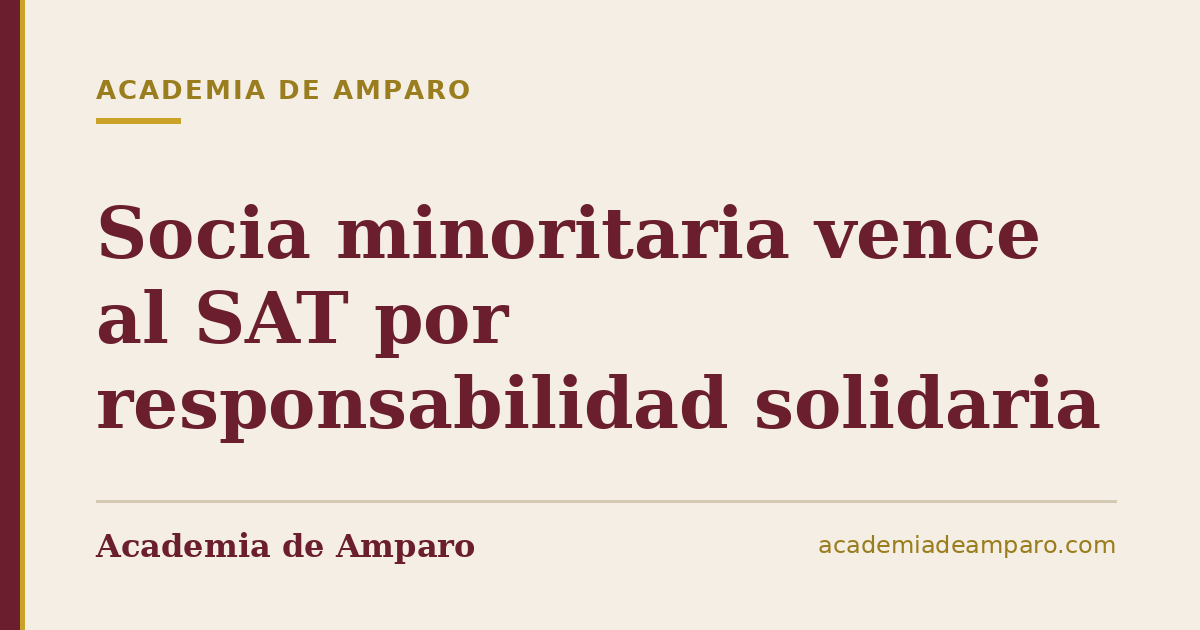 Socia minoritaria vence al SAT por responsabilidad solidaria