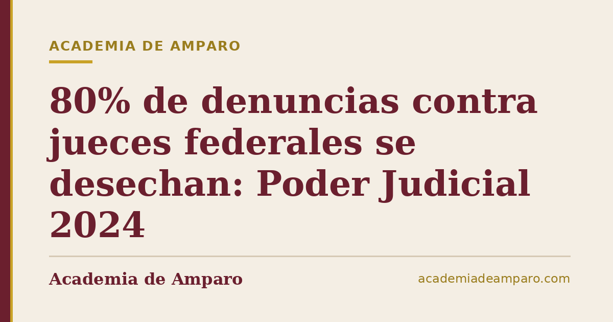 80% de denuncias contra jueces federales se desechan: Poder Judicial 2024