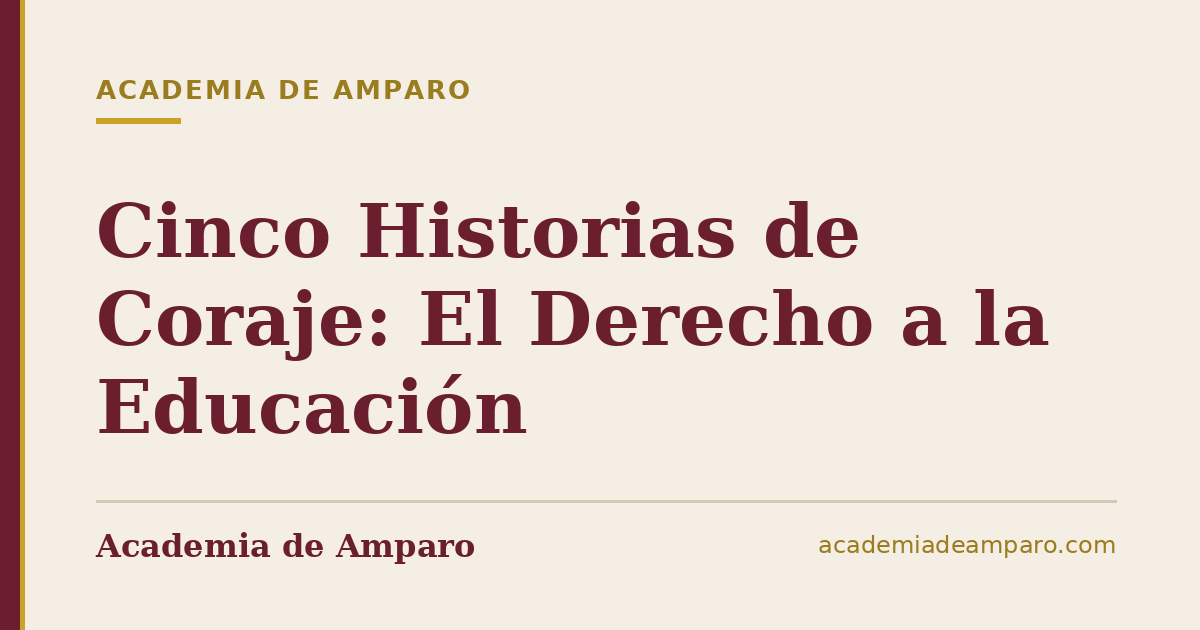 Cinco Historias de Coraje: El Derecho a la Educación