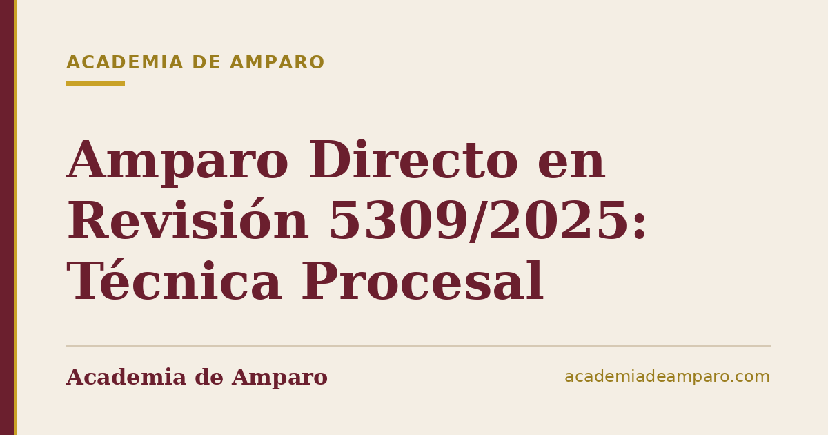 Amparo Directo en Revisión 5309/2025: Técnica Procesal
