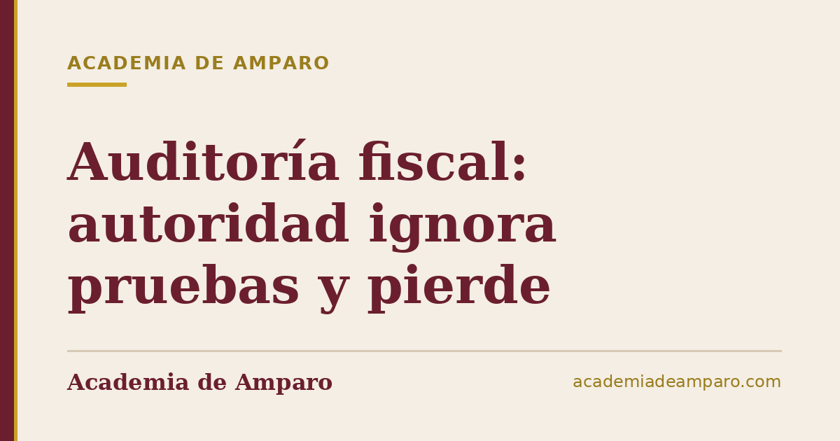 Auditoría fiscal: autoridad ignora pruebas y pierde
