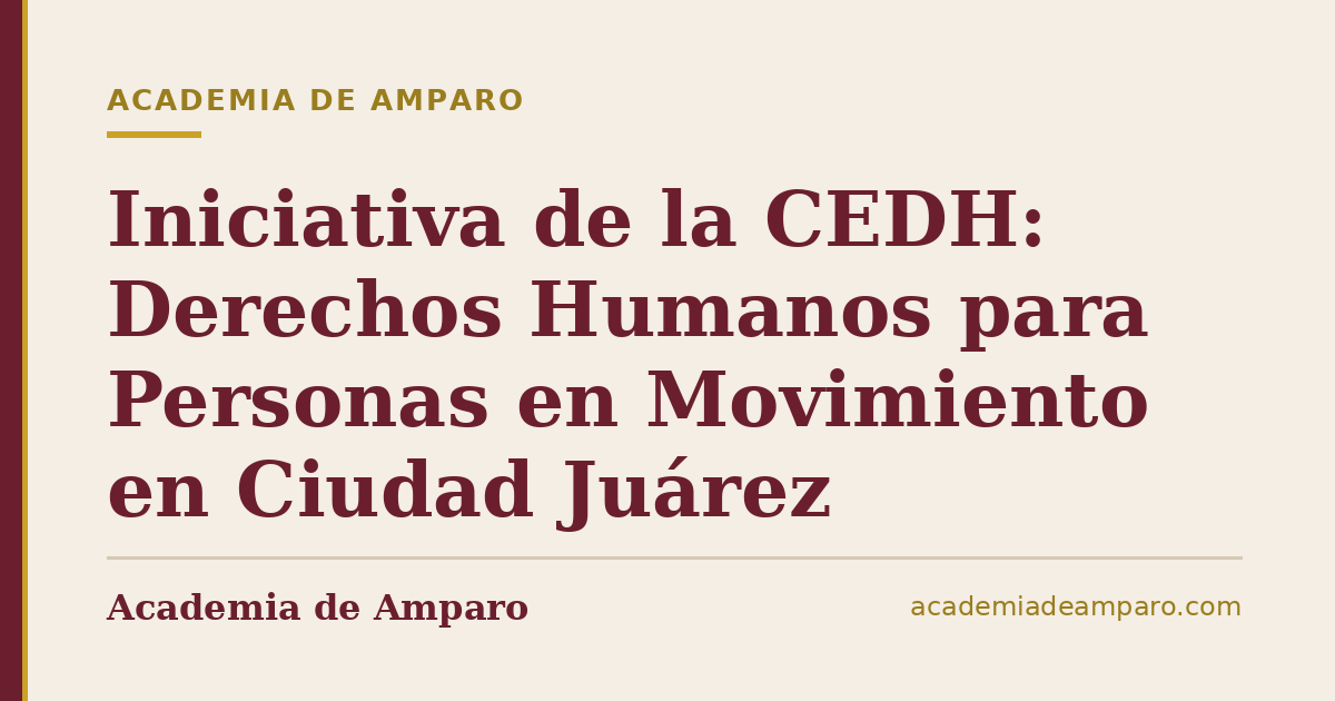 Iniciativa de la CEDH: Derechos Humanos para Personas en Movimiento en Ciudad Juárez