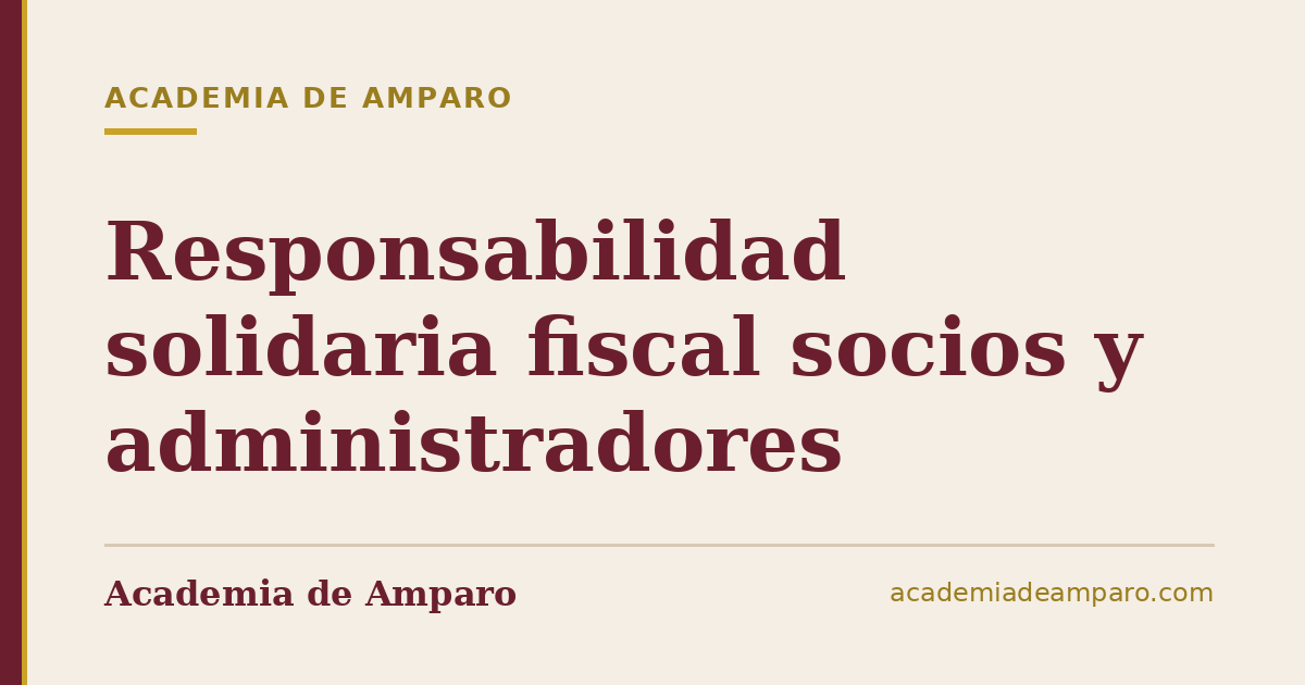 Responsabilidad solidaria fiscal socios y administradores