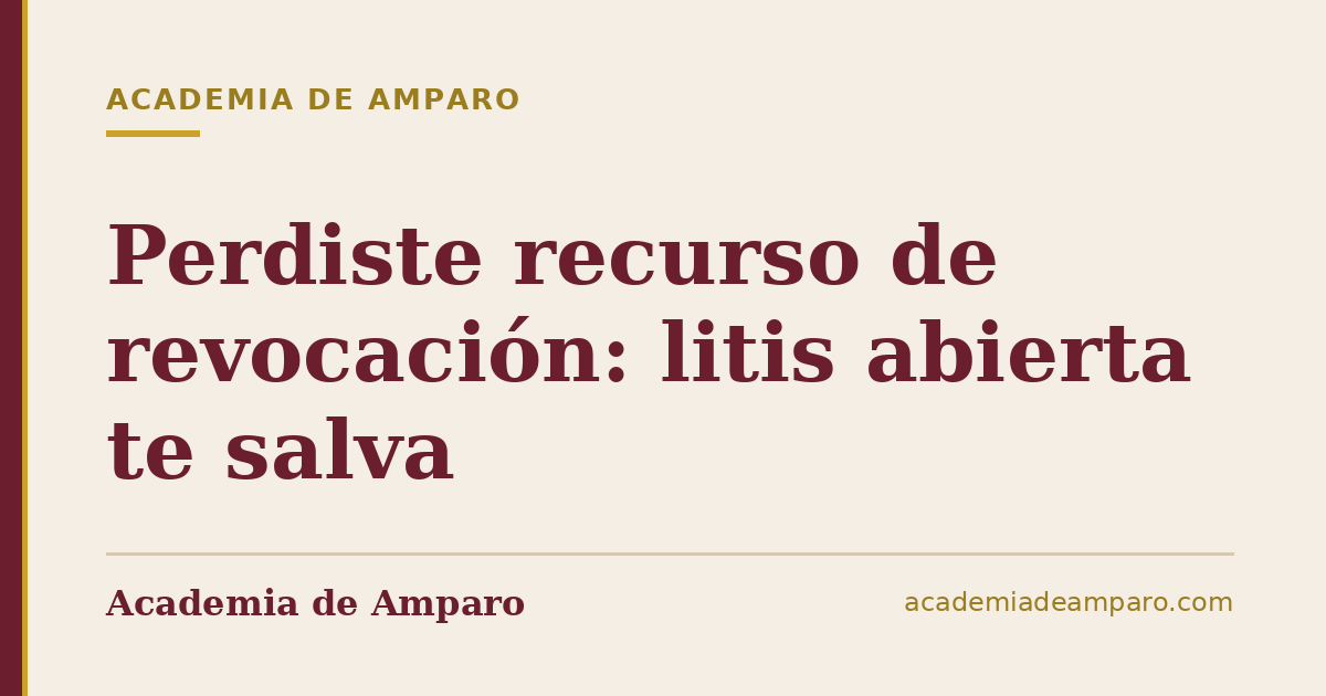 Perdiste recurso de revocación: litis abierta te salva