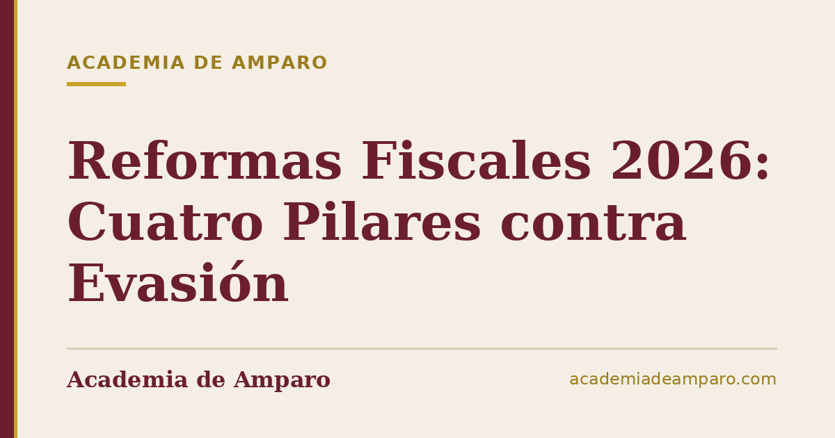 Reformas Fiscales 2026: Cuatro Pilares contra Evasión