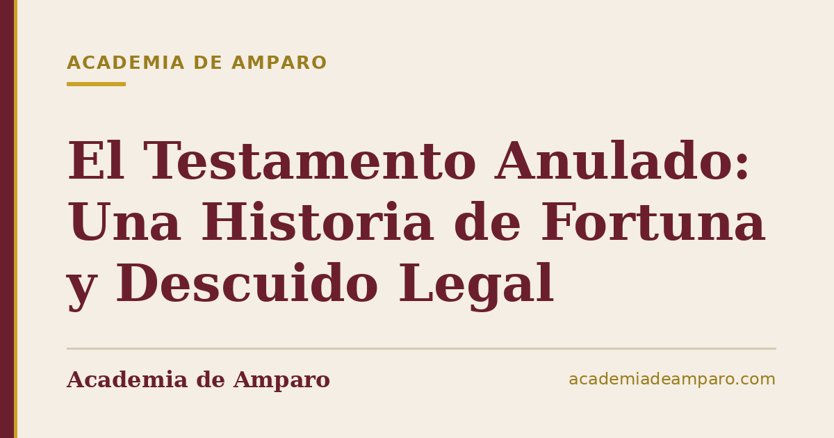 El Testamento Anulado: Una Historia de Fortuna y Descuido Legal