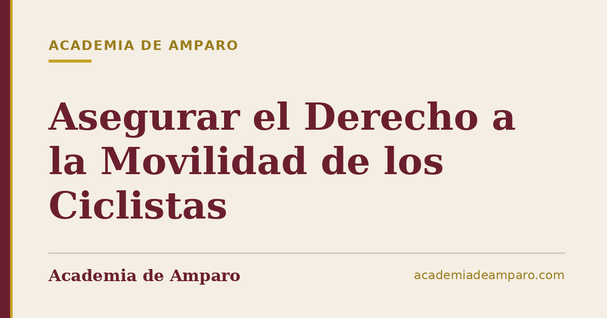 Asegurar el Derecho a la Movilidad de los Ciclistas