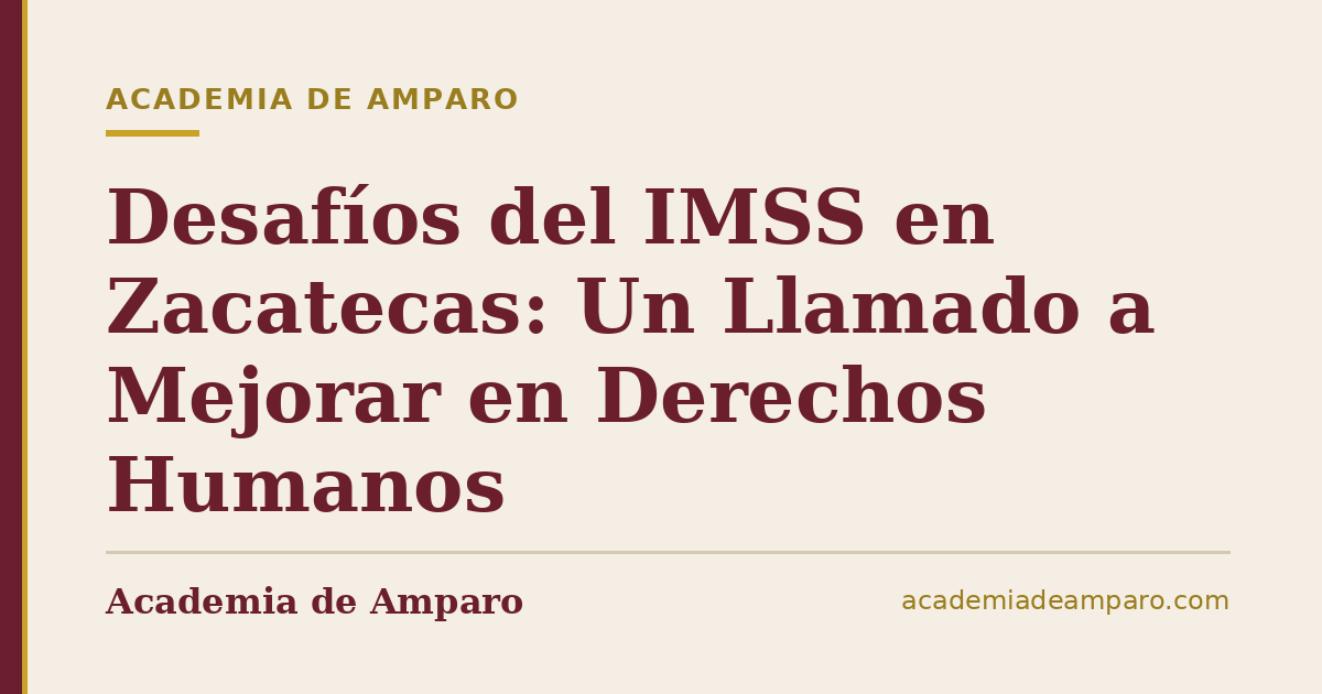 Desafíos del IMSS en Zacatecas: Un Llamado a Mejorar en Derechos Humanos