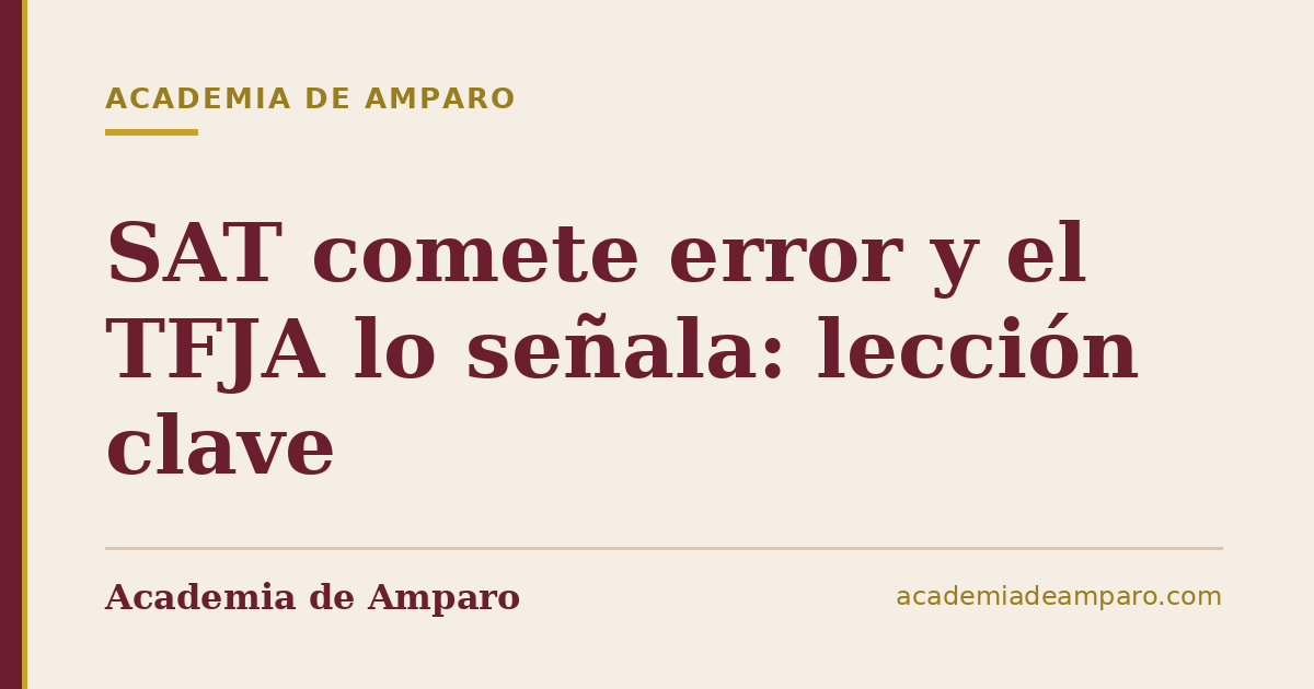 SAT comete error y el TFJA lo señala: lección clave