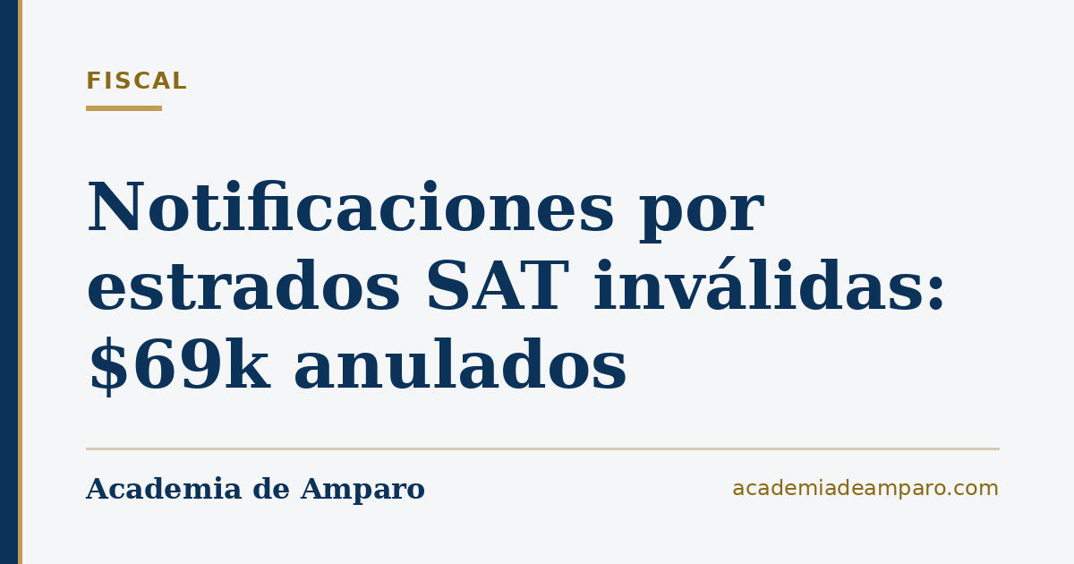 Notificaciones por estrados SAT inválidas: $69k anulados