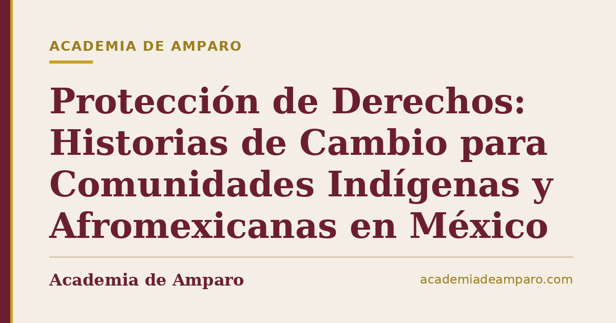 Protección de Derechos: Historias de Cambio para Comunidades Indígenas y Afromexicanas en México