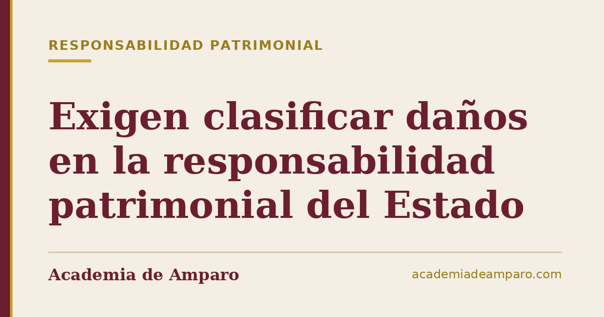 Exigen clasificar daños en la responsabilidad patrimonial del Estado