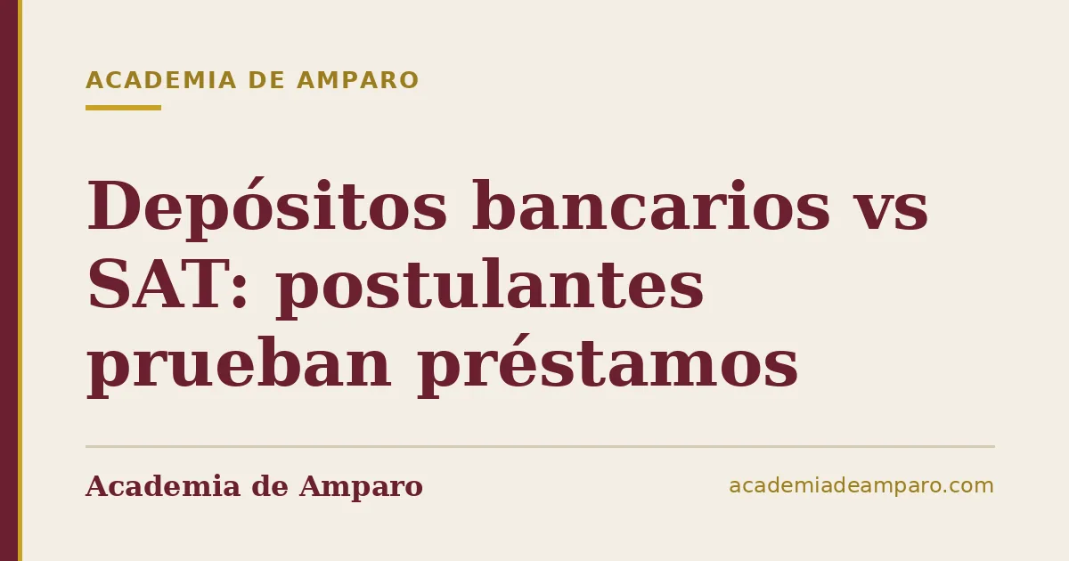 Depósitos bancarios vs SAT: postulantes prueban préstamos