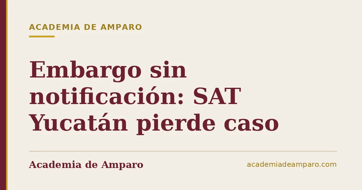 Embargo sin notificación: SAT Yucatán pierde caso
