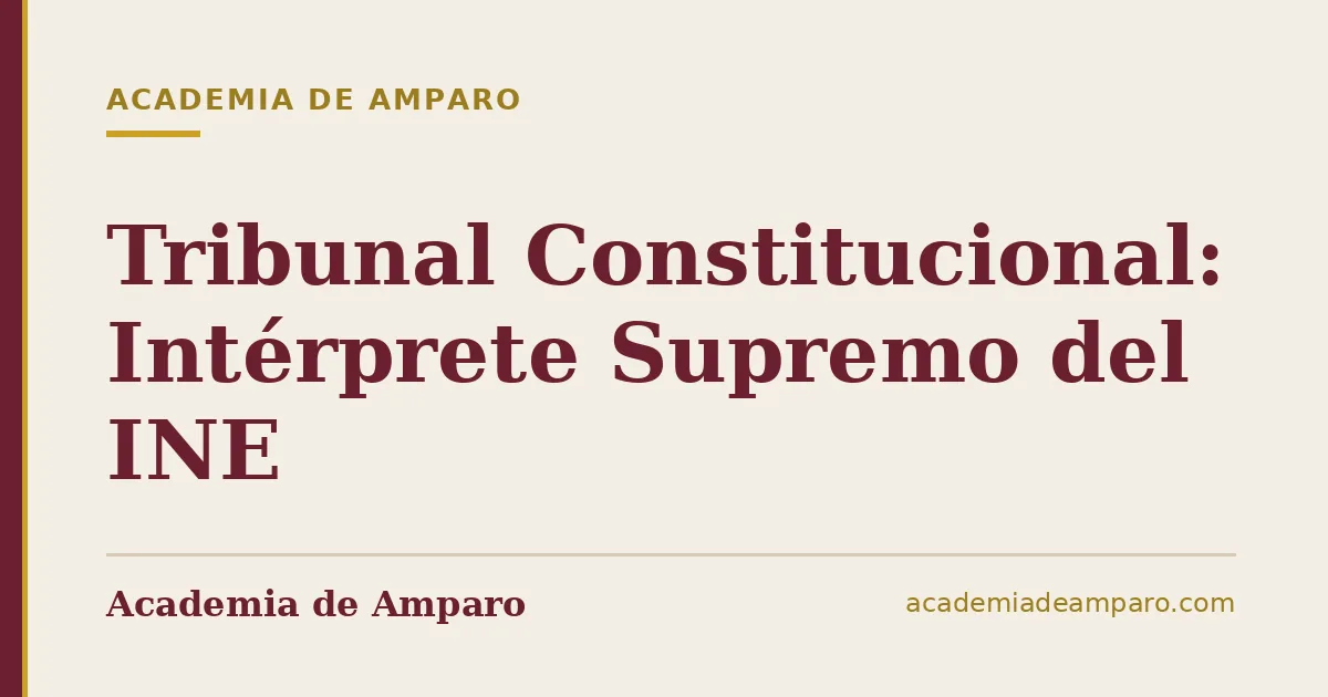 Tribunal Constitucional: Intérprete Supremo del INE