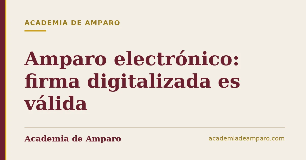 Amparo electrónico: firma digitalizada es válida