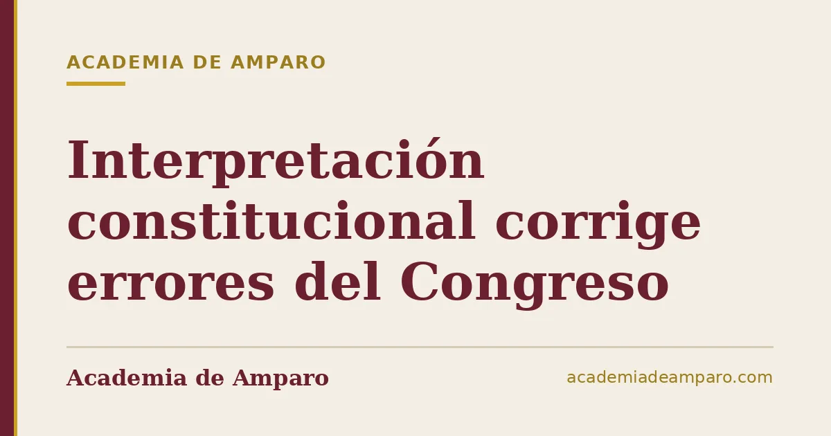 Interpretación constitucional corrige errores del Congreso
