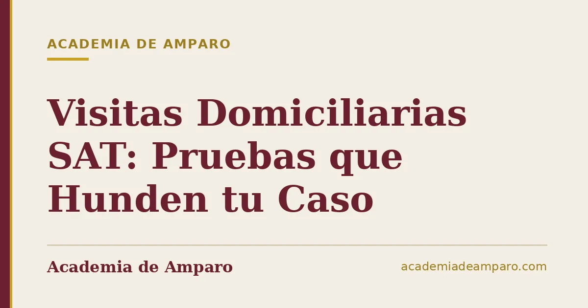 Visitas Domiciliarias SAT: Pruebas que Hunden tu Caso