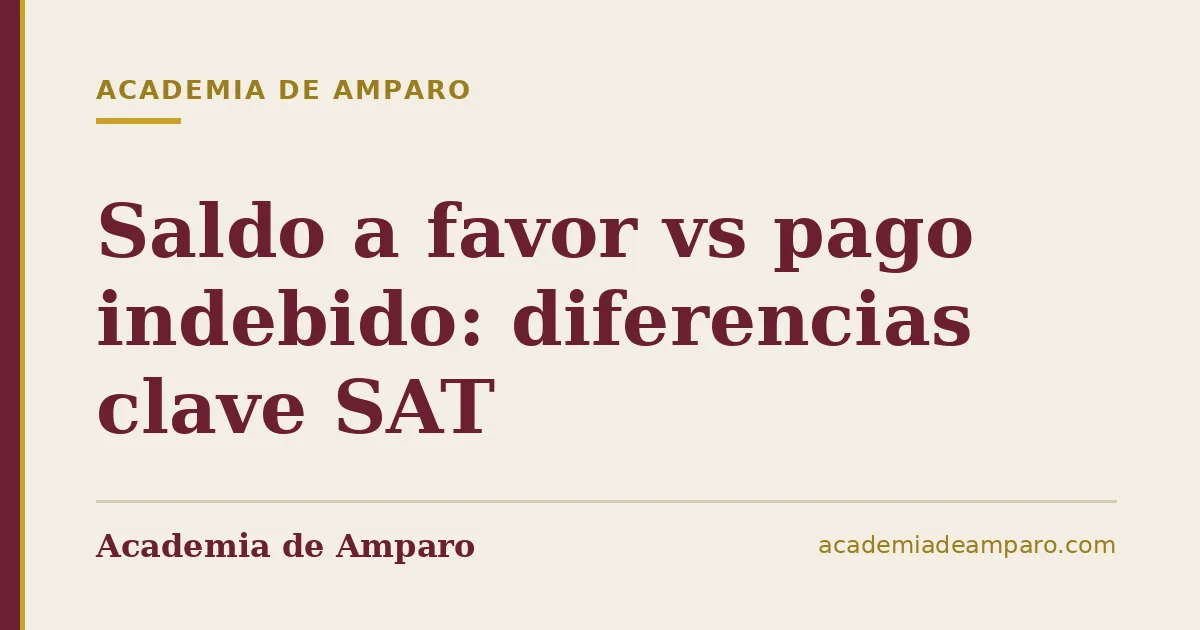 Saldo a favor vs pago indebido: diferencias clave SAT