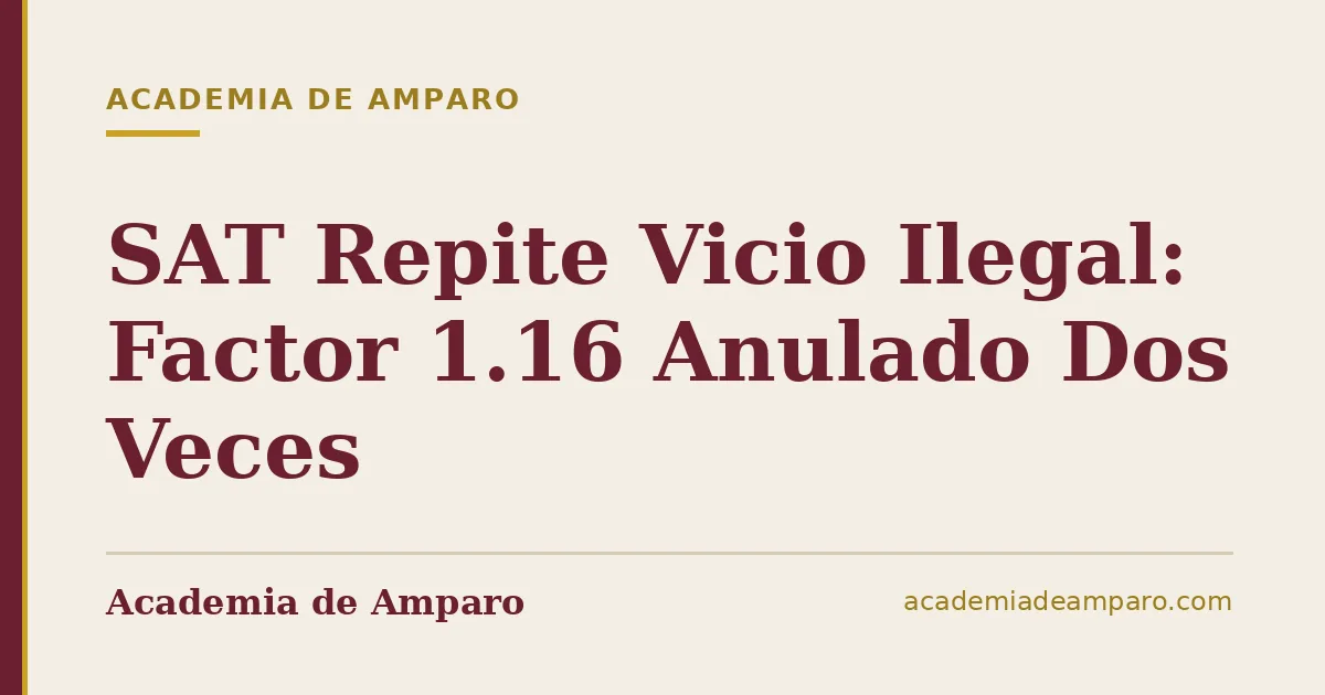 SAT Repite Vicio Ilegal: Factor 1.16 Anulado Dos Veces