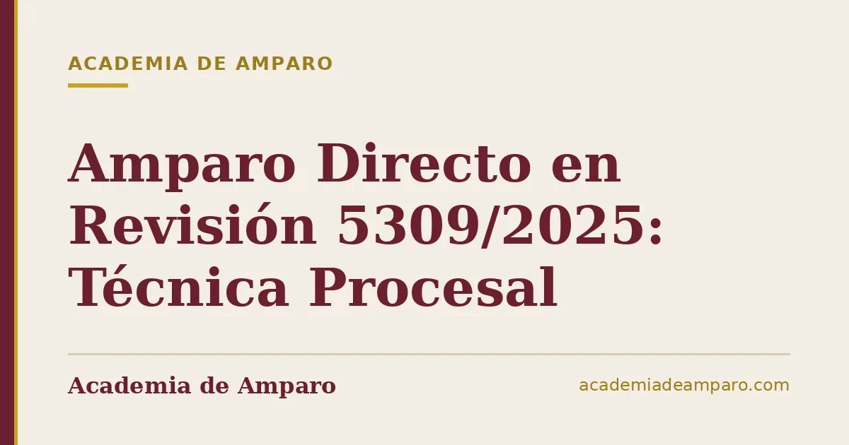 Amparo Directo en Revisión 5309/2025: Técnica Procesal