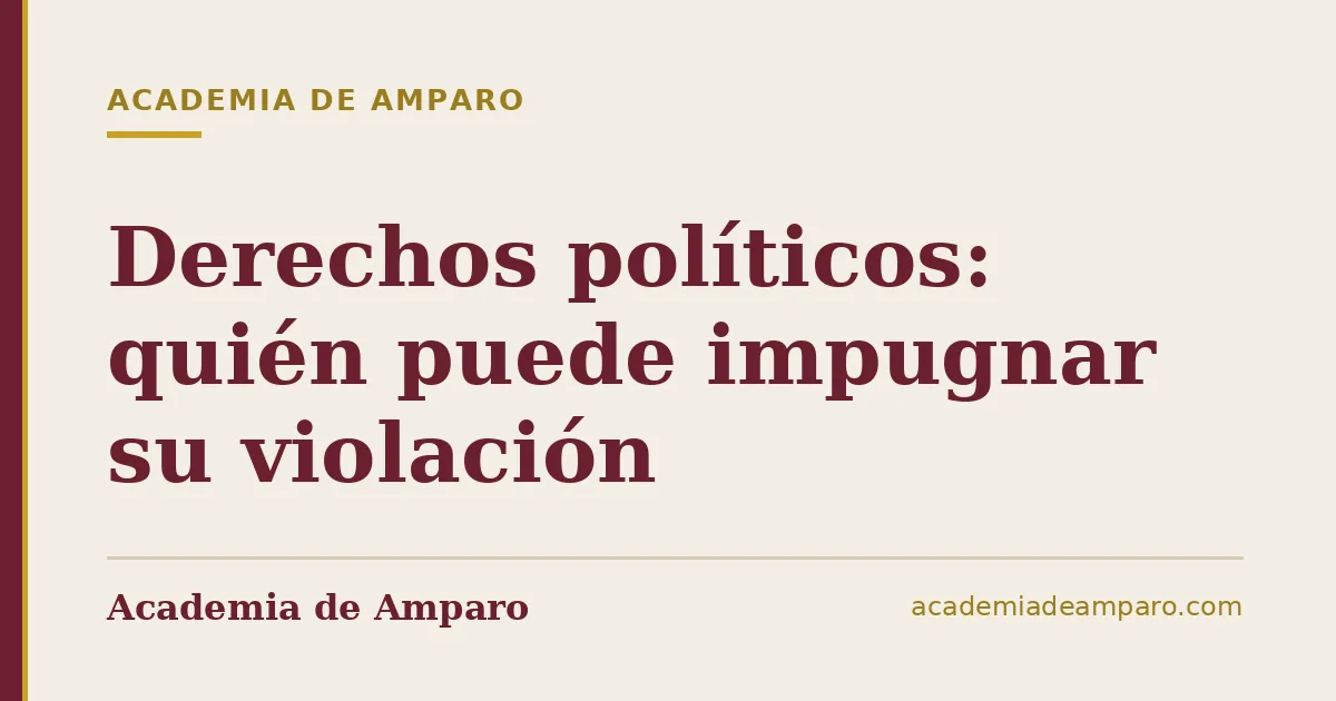 Derechos políticos: quién puede impugnar su violación