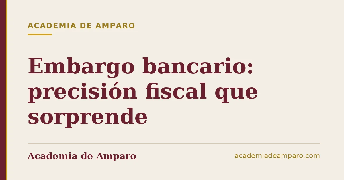 Embargo bancario: precisión fiscal que sorprende