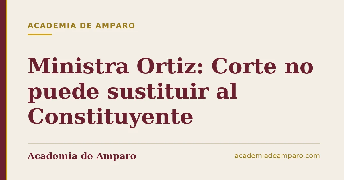 Ministra Ortiz: Corte no puede sustituir al Constituyente