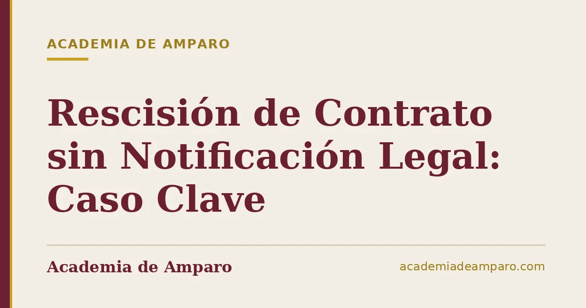Rescisión de Contrato sin Notificación Legal: Caso Clave