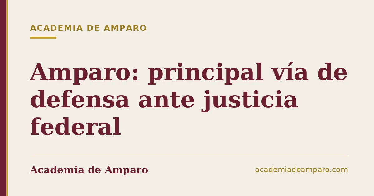 Amparo: principal vía de defensa ante justicia federal