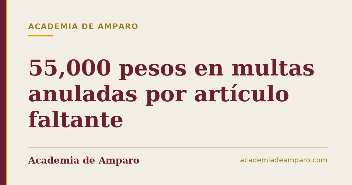 55,000 pesos en multas anuladas por artículo faltante