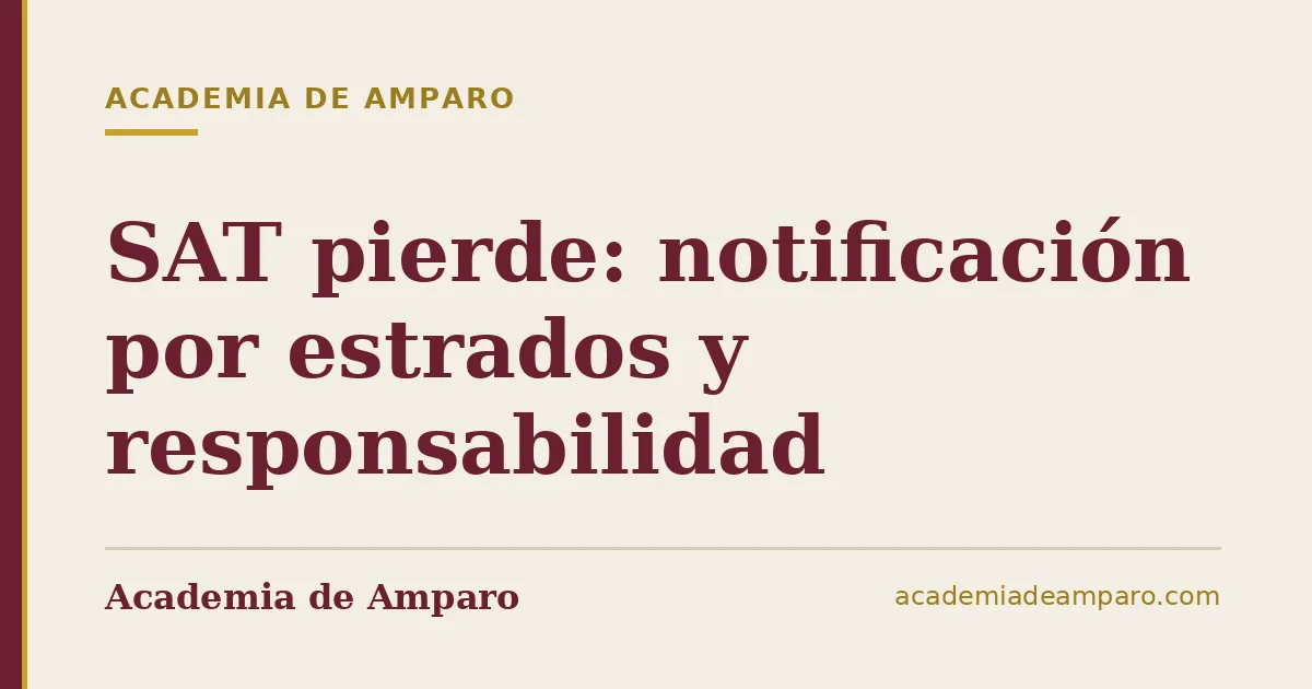 SAT pierde: notificación por estrados y responsabilidad
