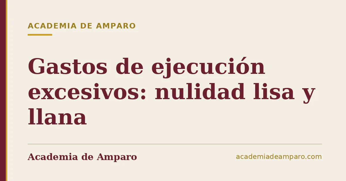 Gastos de ejecución excesivos: nulidad lisa y llana
