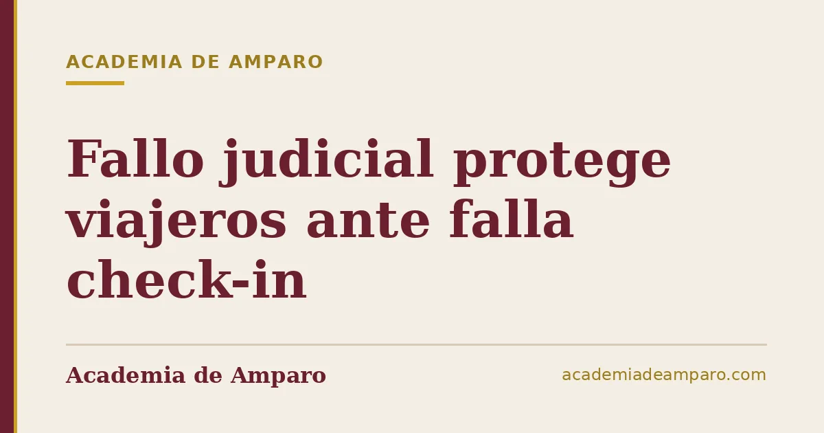 Fallo judicial protege viajeros ante falla check-in