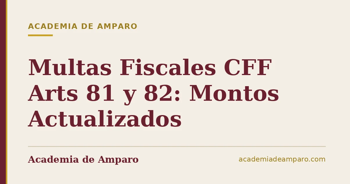 Multas Fiscales CFF Arts 81 y 82: Montos Actualizados