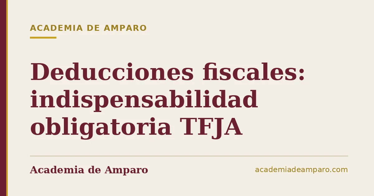 Deducciones fiscales: indispensabilidad obligatoria TFJA