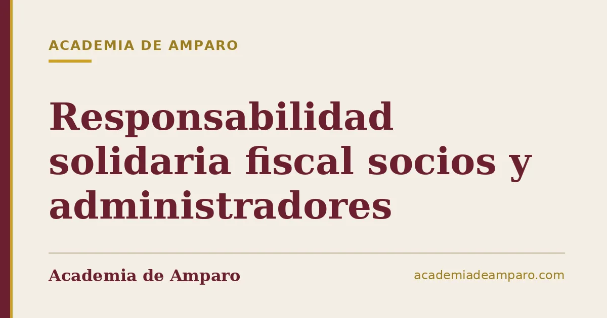 Responsabilidad solidaria fiscal socios y administradores