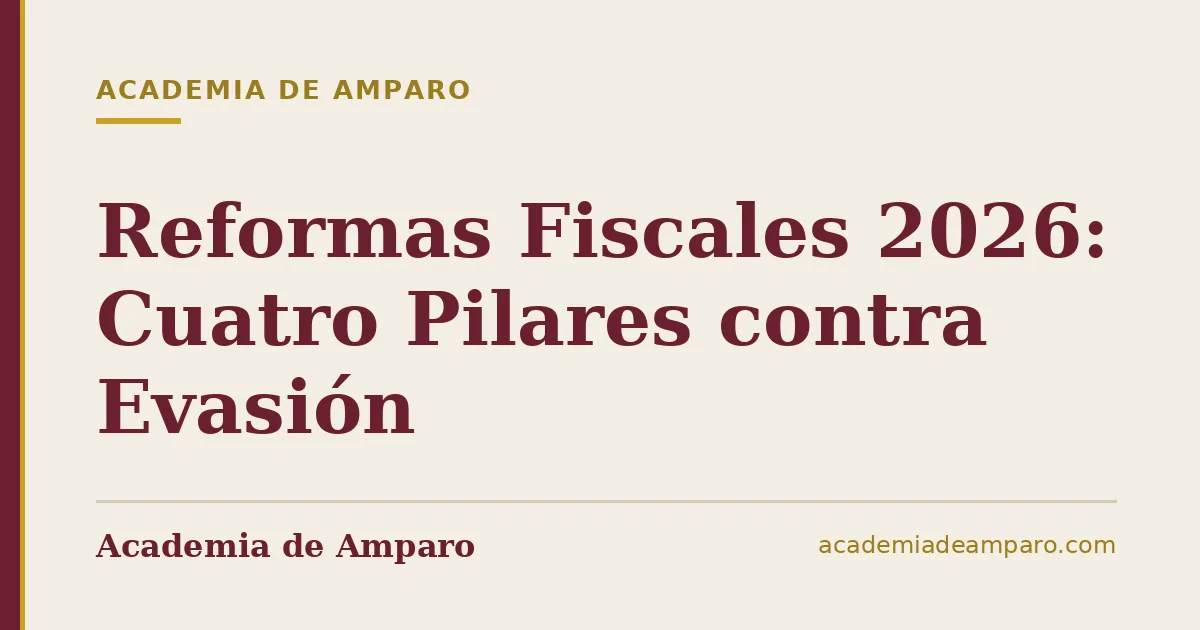 Reformas Fiscales 2026: Cuatro Pilares contra Evasión