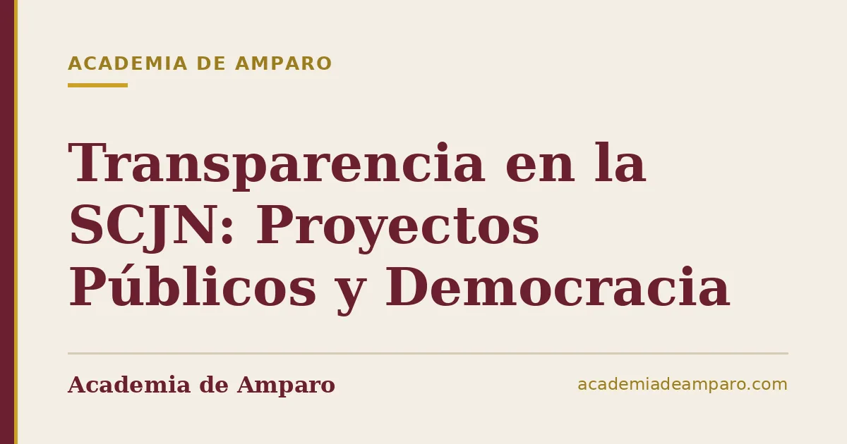 Transparencia en la SCJN: Proyectos Públicos y Democracia