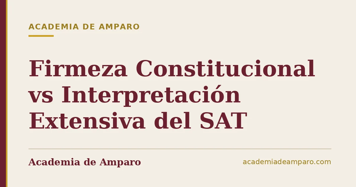 Firmeza Constitucional vs Interpretación Extensiva del SAT