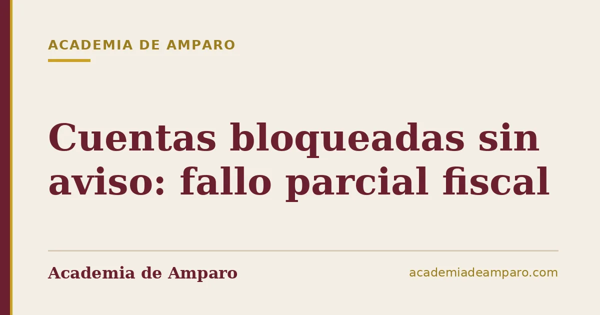 Cuentas bloqueadas sin aviso: fallo parcial fiscal