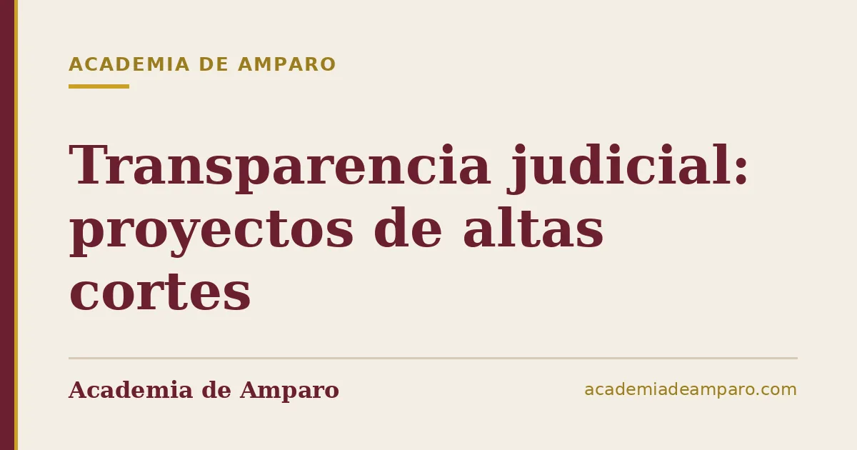 Transparencia judicial: proyectos de altas cortes