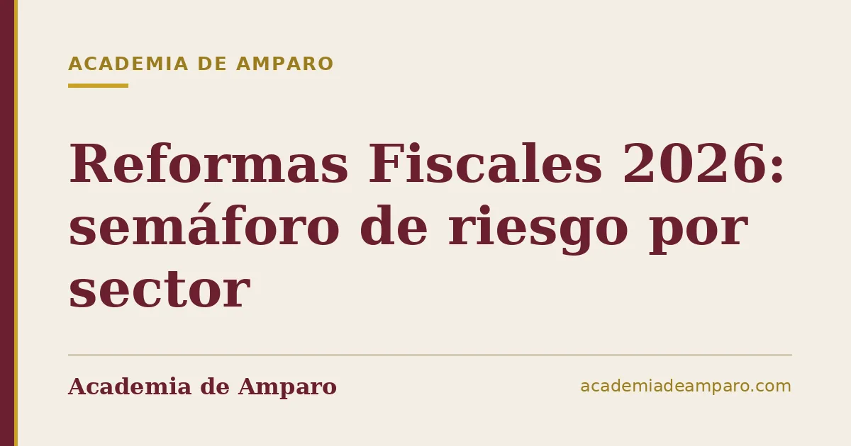 Reformas Fiscales 2026: semáforo de riesgo por sector