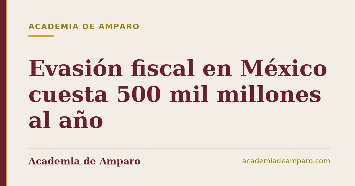 Evasión fiscal en México cuesta 500 mil millones al año