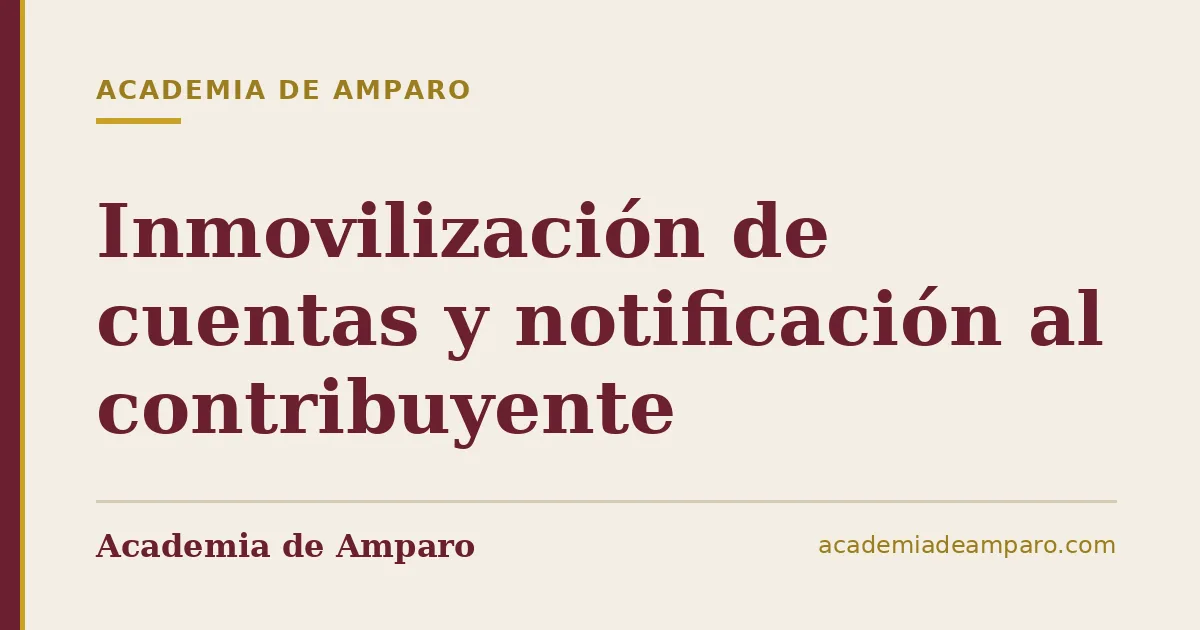 Inmovilización de cuentas y notificación al contribuyente