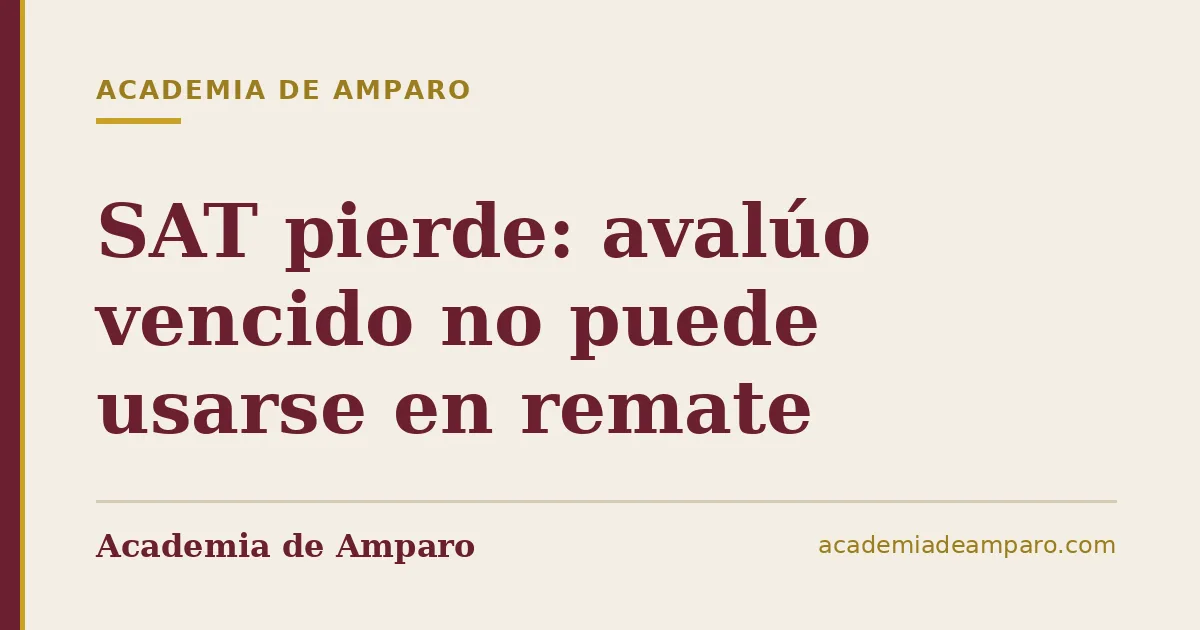 SAT pierde: avalúo vencido no puede usarse en remate
