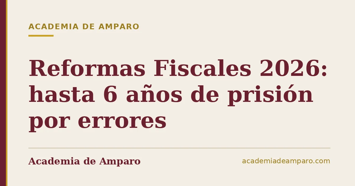 Reformas Fiscales 2026: hasta 6 años de prisión por errores
