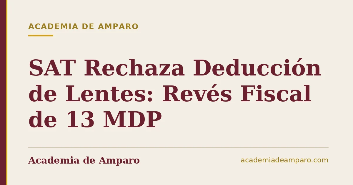 SAT Rechaza Deducción de Lentes: Revés Fiscal de 13 MDP