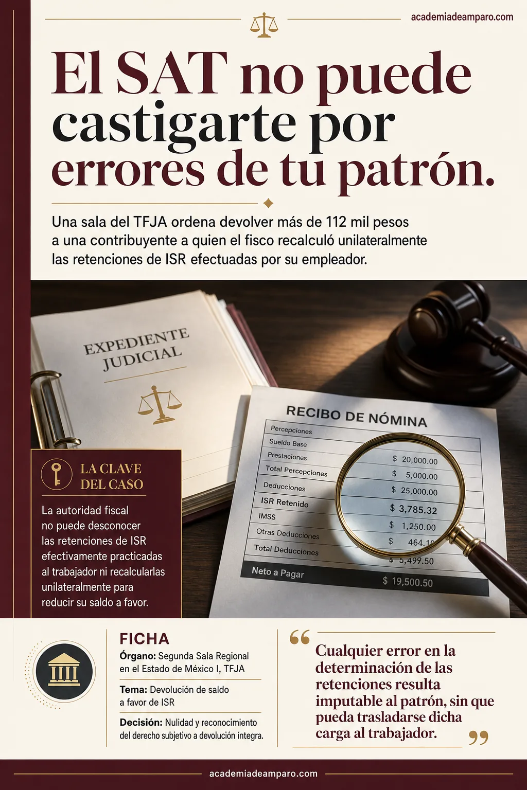 Devolución ISR: SAT no puede recalcular retenciones