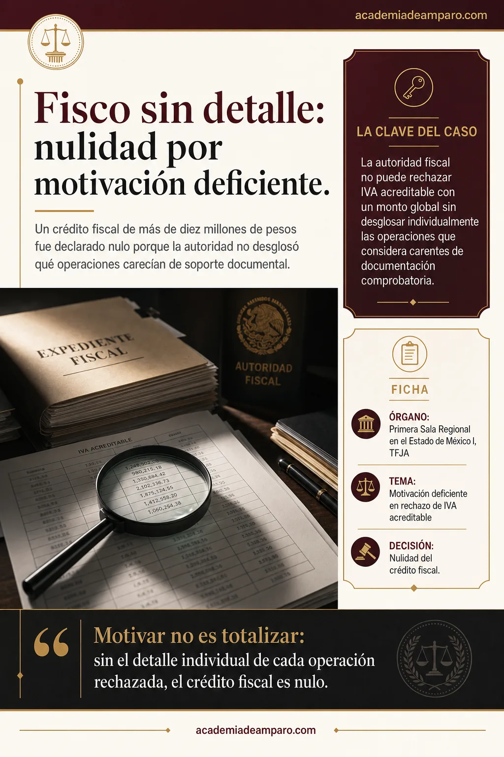 Nulidad crédito fiscal por motivación deficiente TFJA 2025